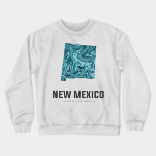 New Mexico state map abstract blue Crewneck Sweatshirt